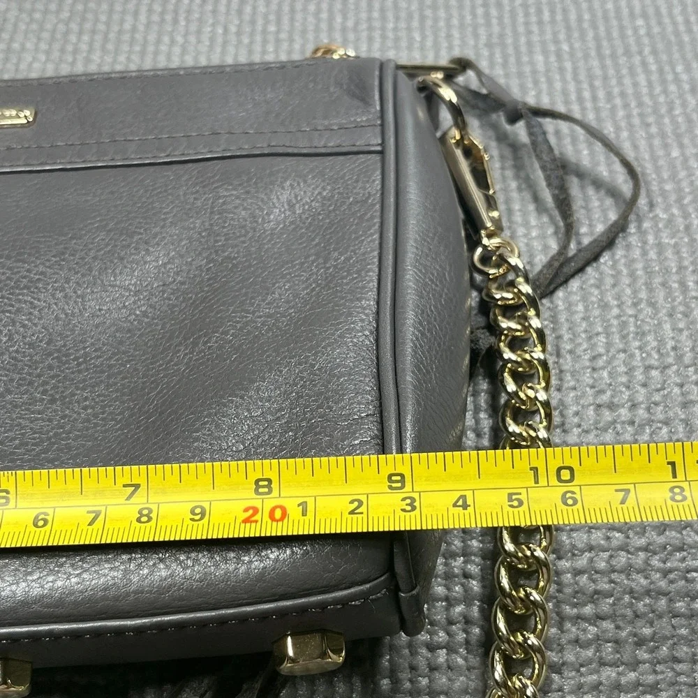 Rebecca Minkoff‎ Mini MAC Crossbody Bag Gray Leather Pockets Casual Chain Strap